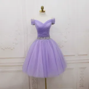 2025 Off-the-Shoulder Tulle A-line Homecoming Dress with Sequins
