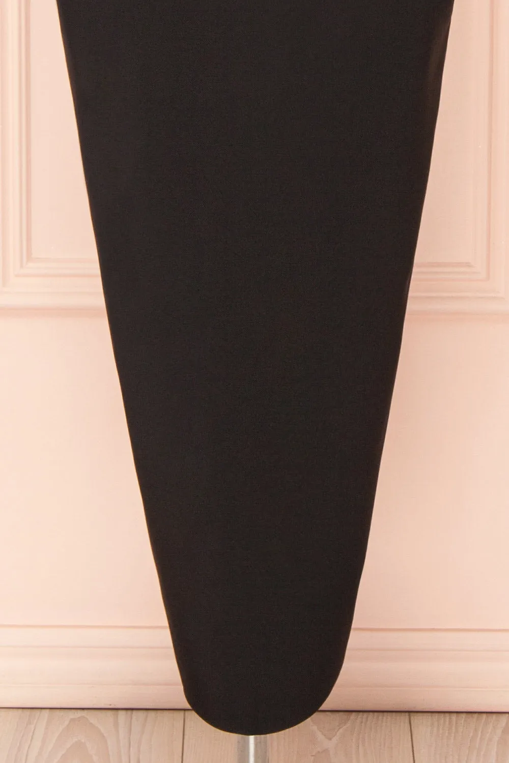 Arannia Black | Fitted Midi Dress with Laced Back