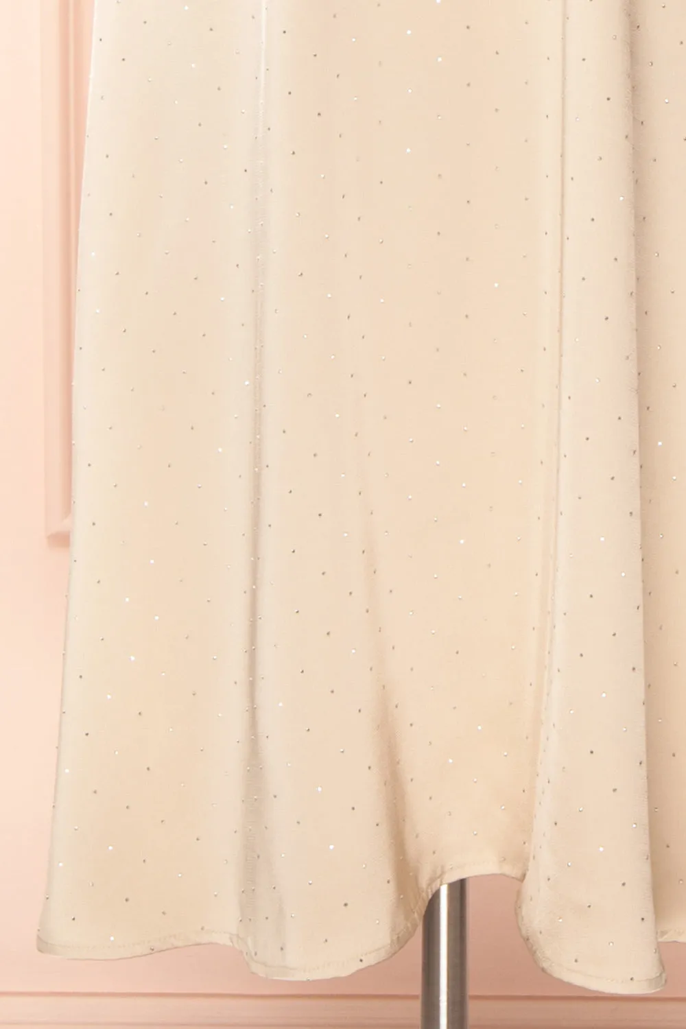 Armance | Champagne Satin Dress w/ Crystals