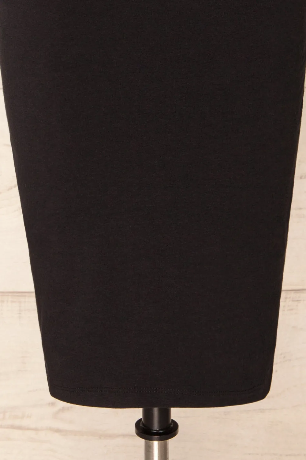 Athens Black | Short Sleeve Fitted Midi Dress