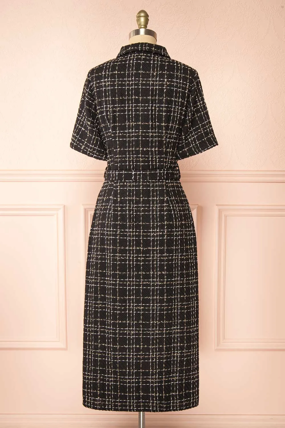 Aurella | Long Black Tweed Dress