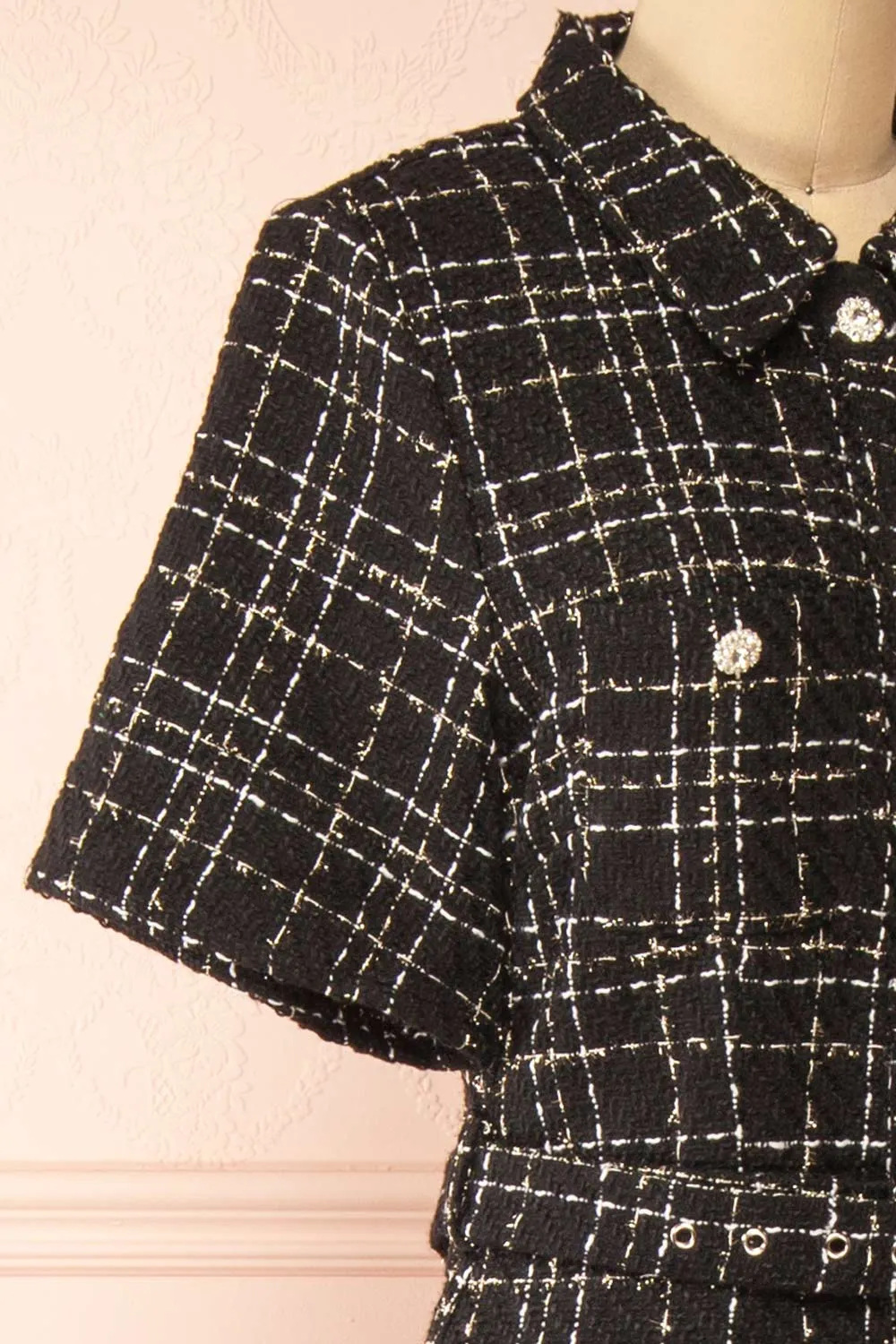Aurella | Long Black Tweed Dress