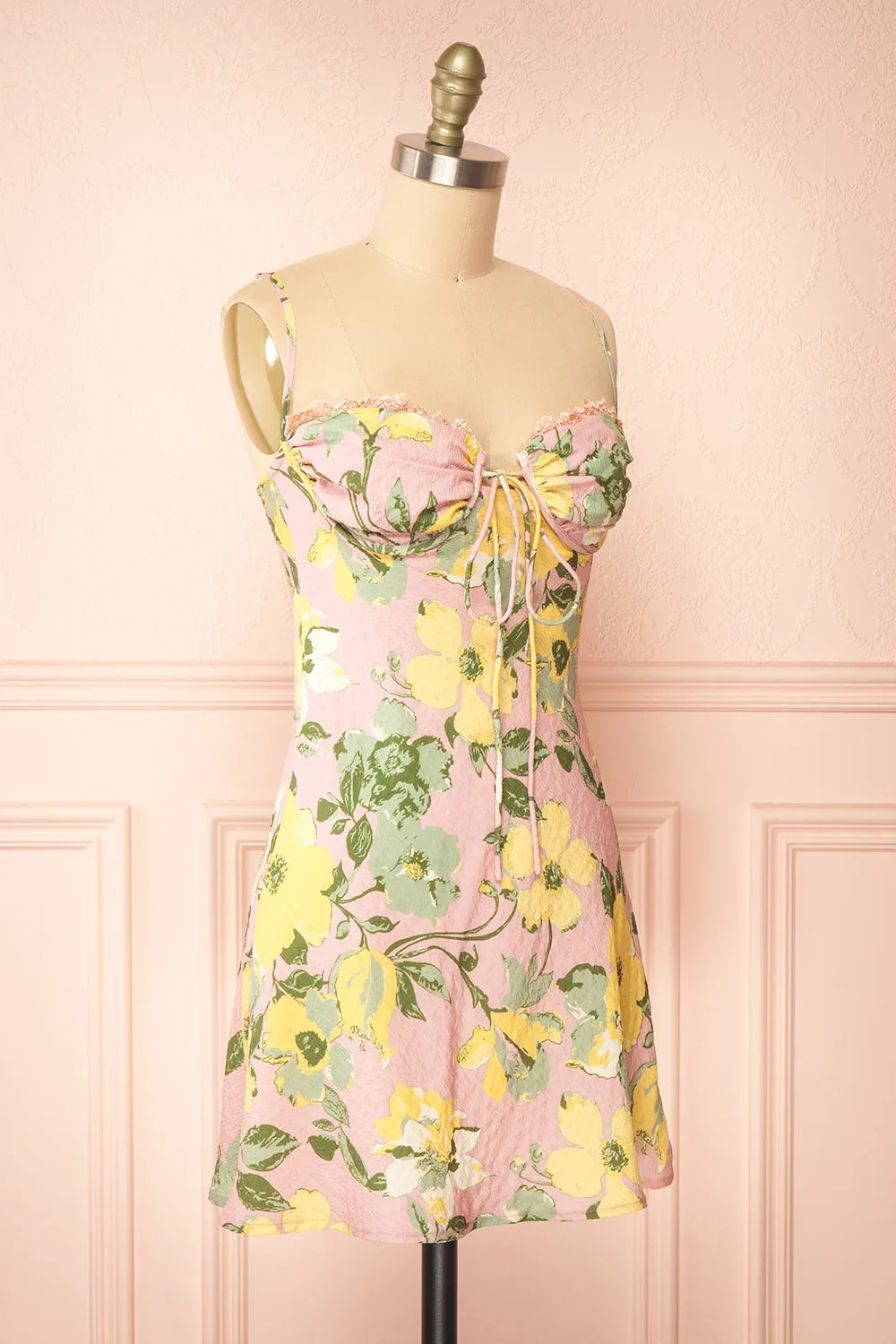 Bestie | Short Pink Floral Dress