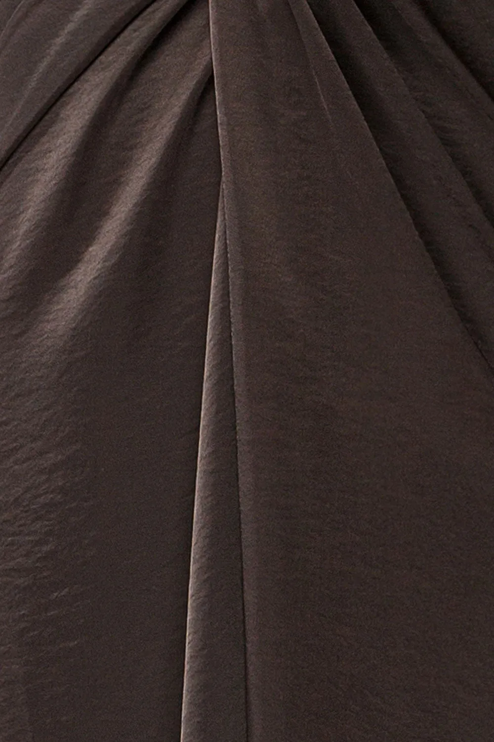 Bossie Black | Long Satin Dress w/ Knot Effect