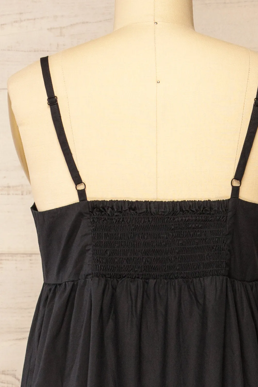 Brocko | Midi Black Dress w/ Thin Straps