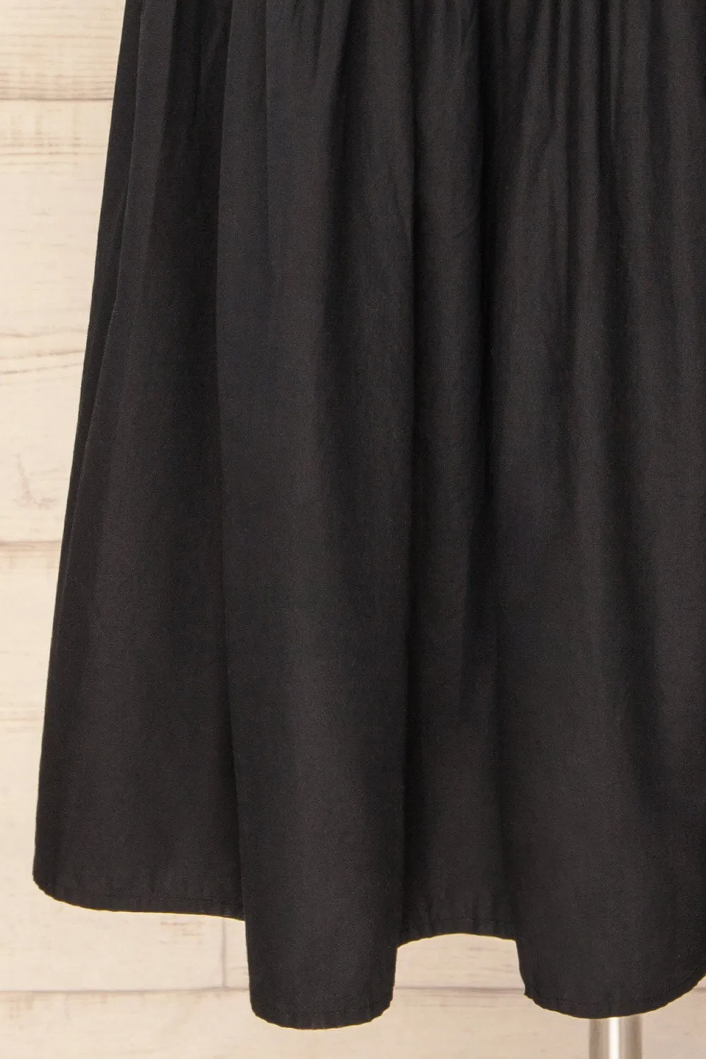 Brocko | Midi Black Dress w/ Thin Straps