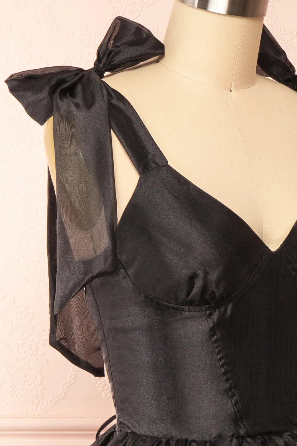 Callidora | Black Organza Midi Dress