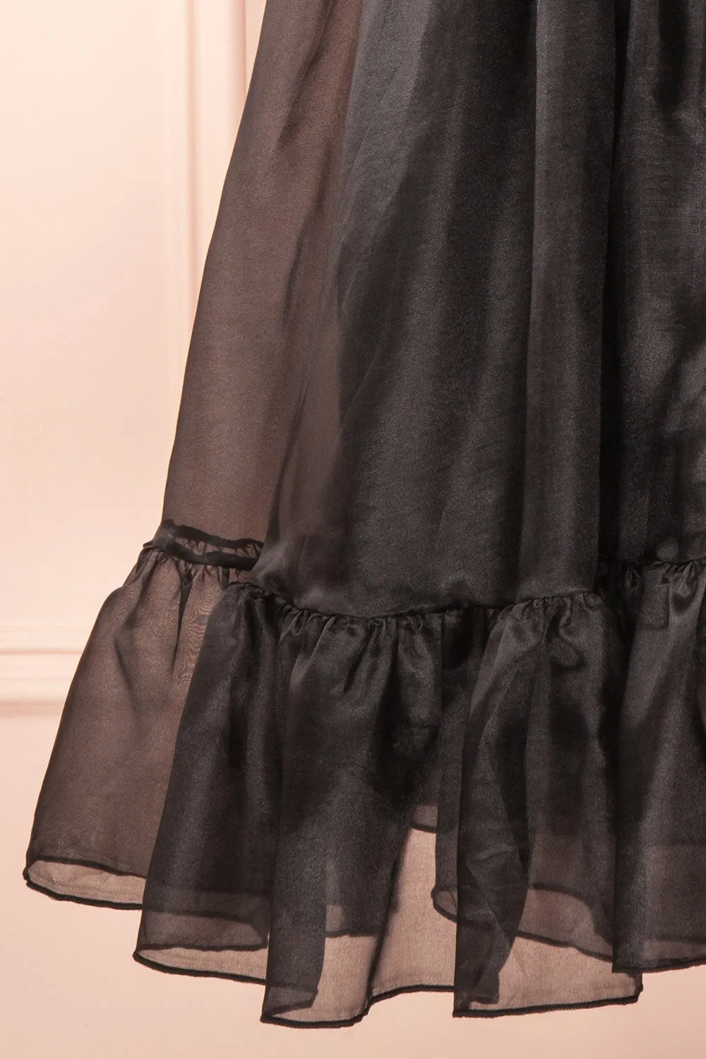Callidora | Black Organza Midi Dress