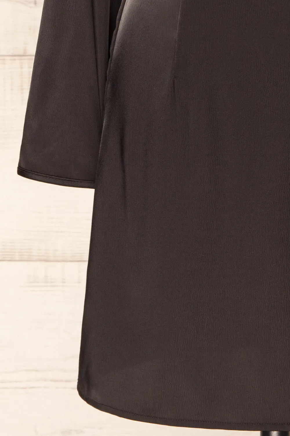Combault Black | Silky Long Sleeved Dress