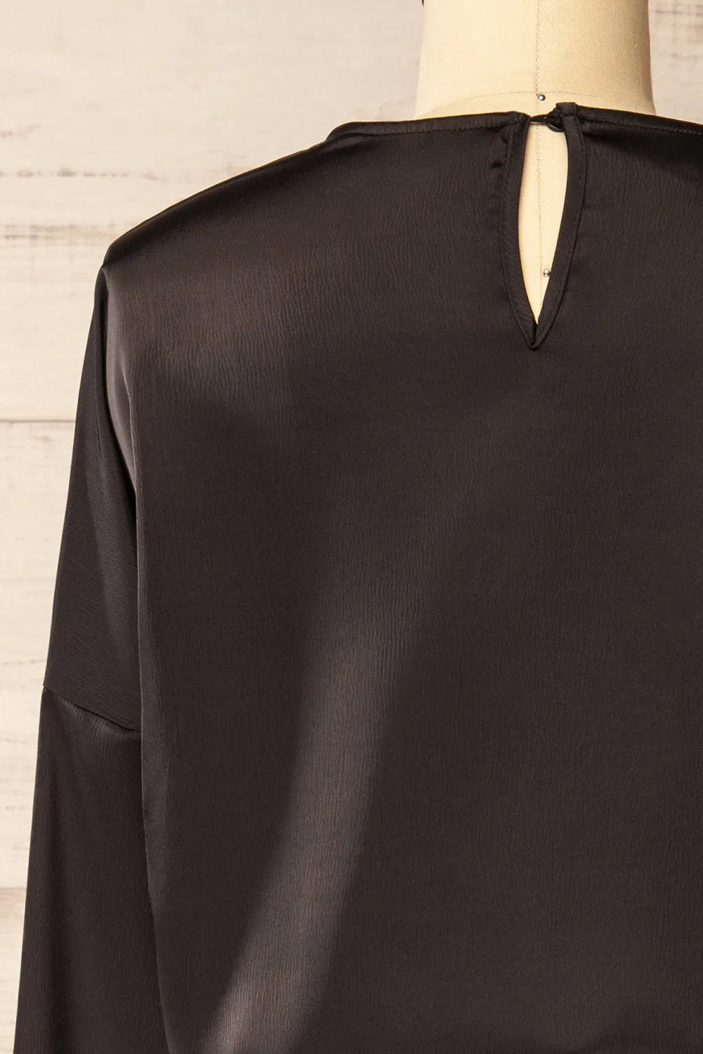 Combault Black | Silky Long Sleeved Dress