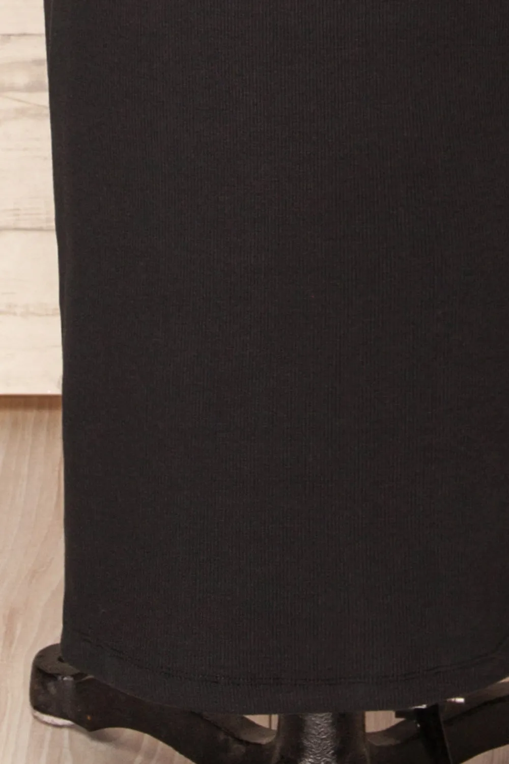 Daegu Black | Long Fitted Ribbed Dress