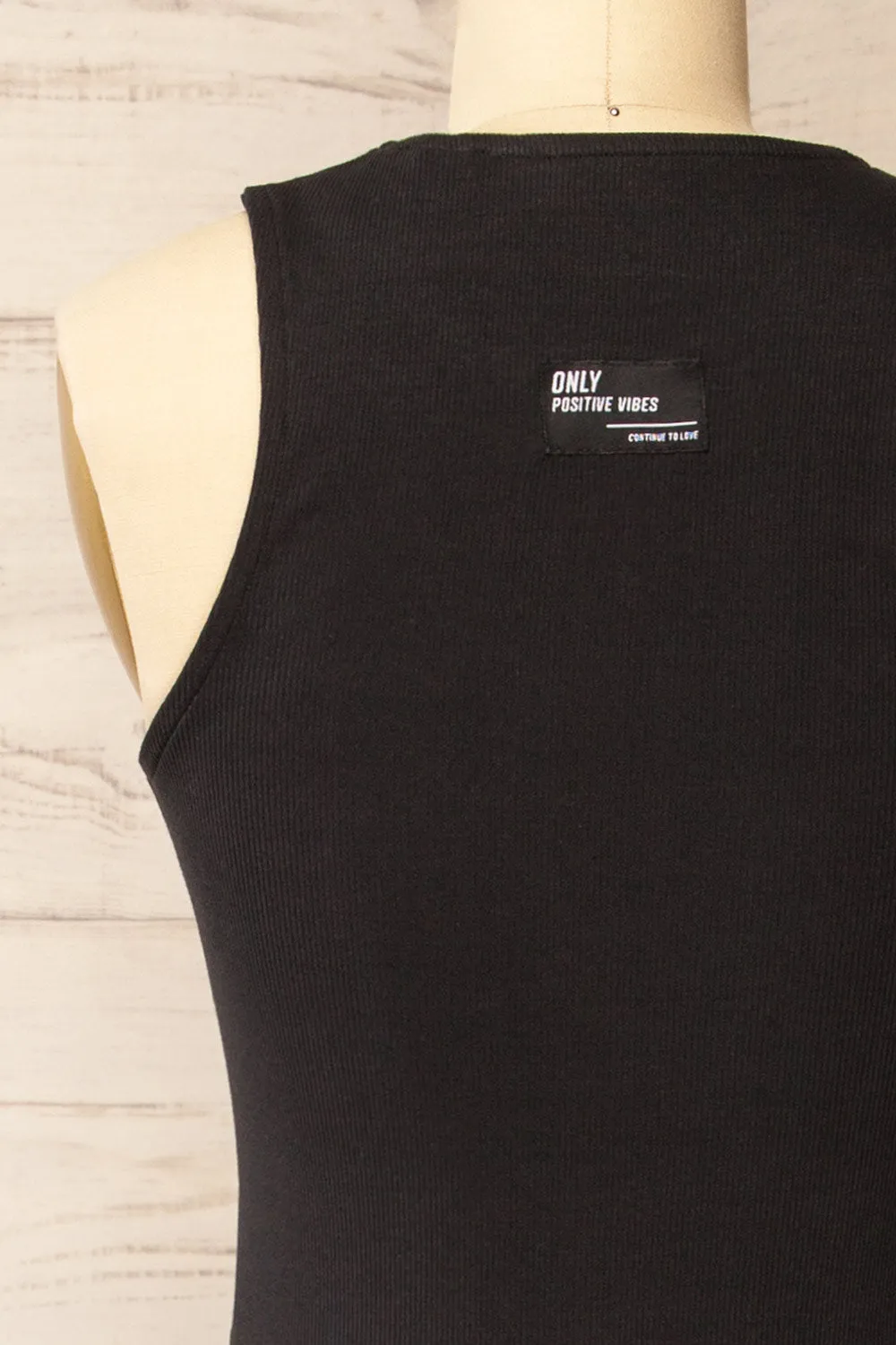 Daegu Black | Long Fitted Ribbed Dress