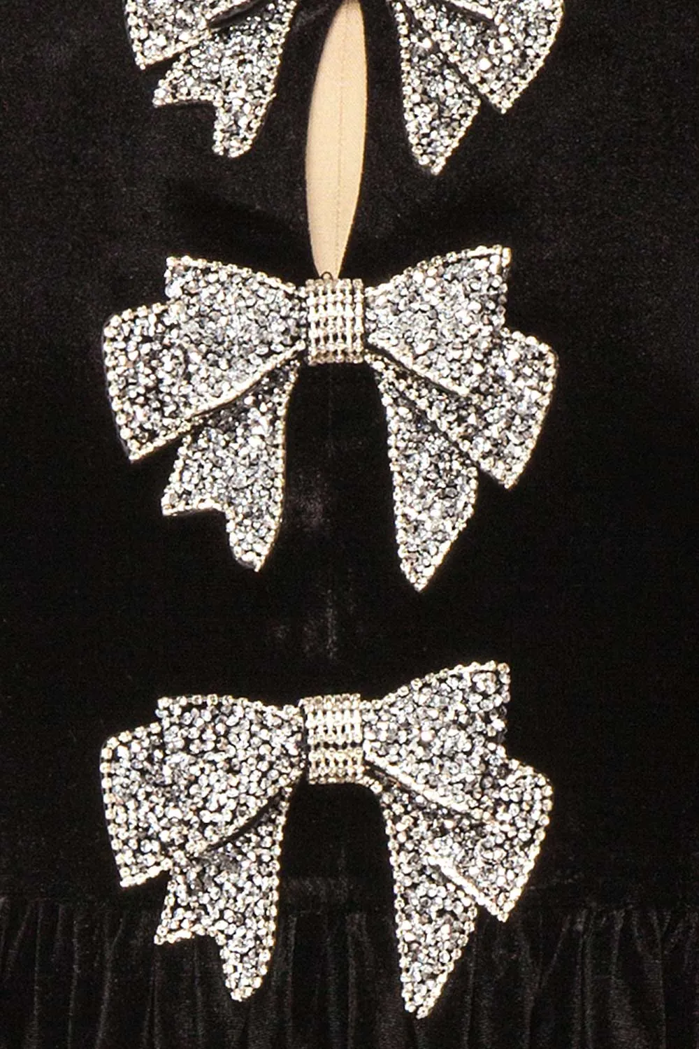 Dazzlina | Black Velvet Dress w/ Bows