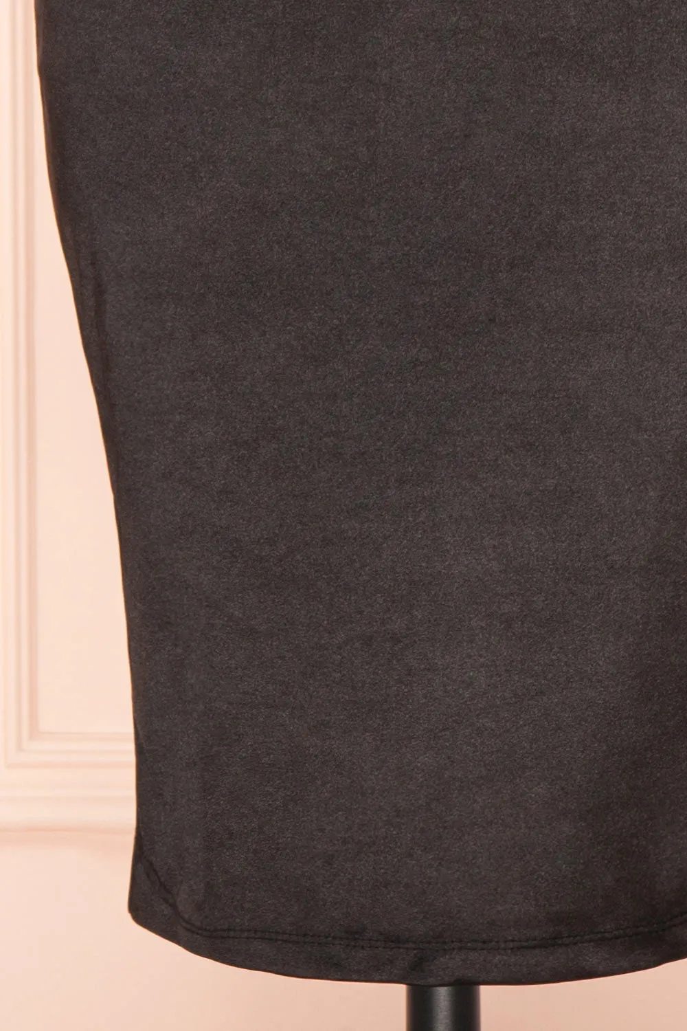 Elderia Black | Fitted Satin Midi Dress