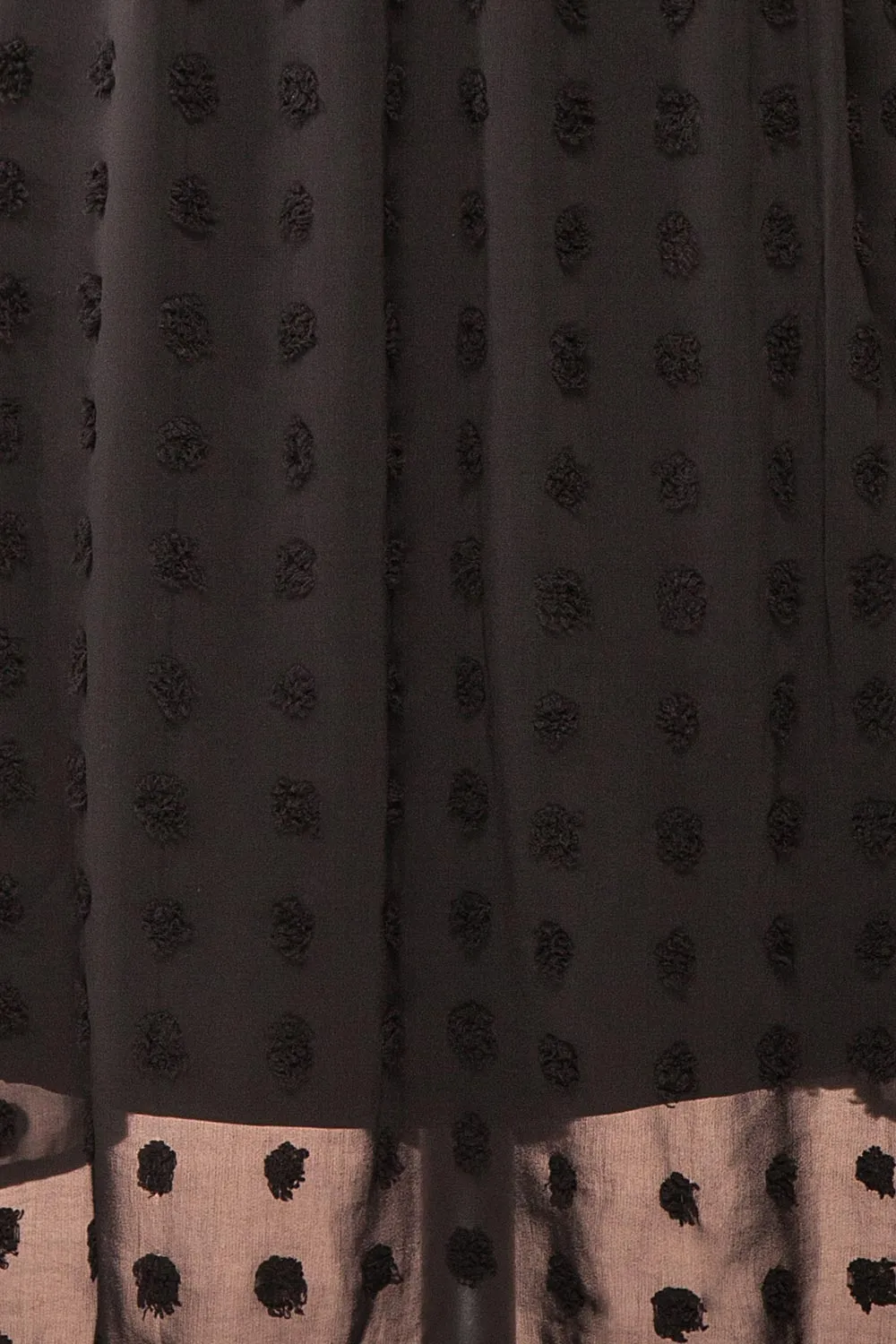 Elyris | Black Loose Dotted Short Dress