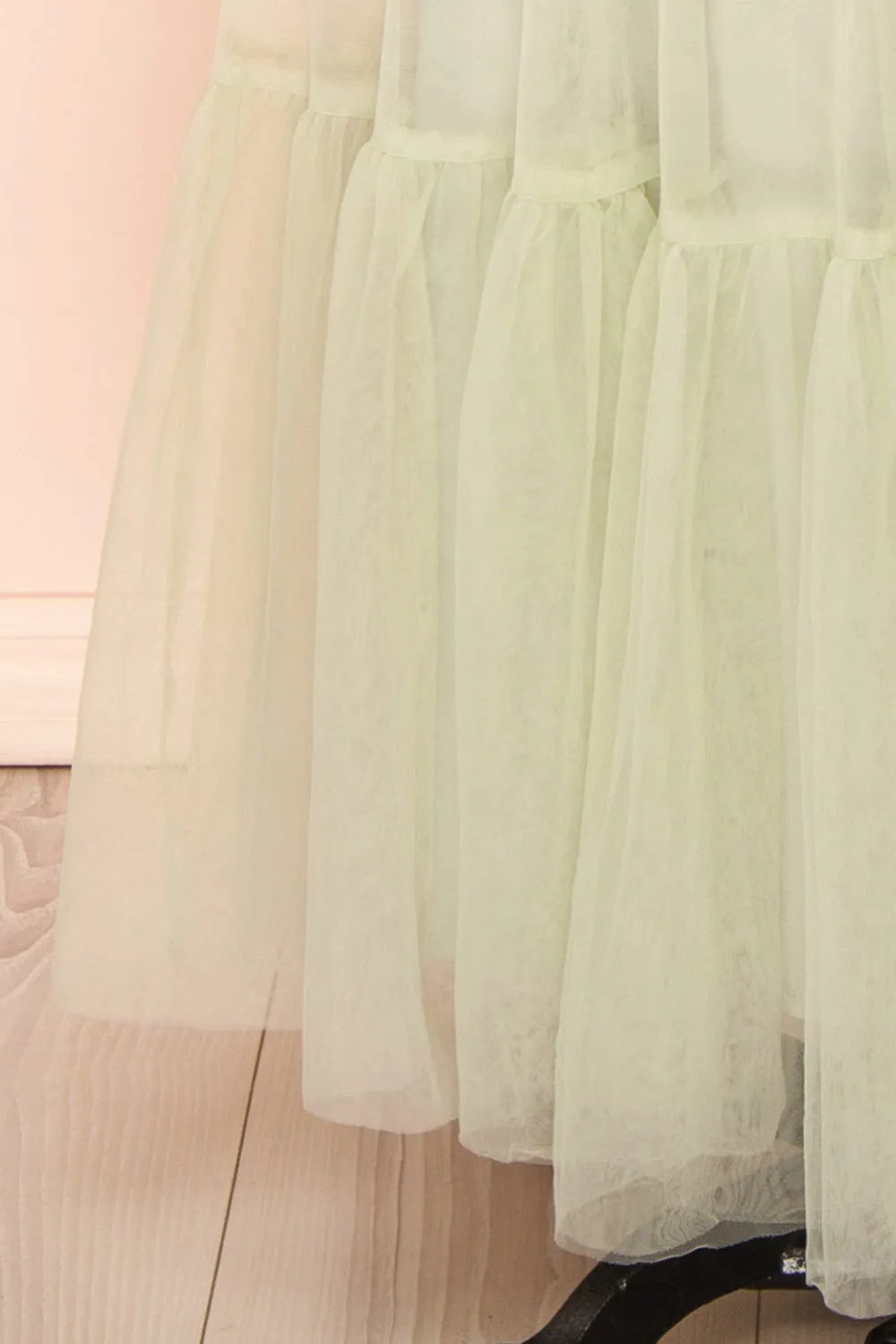 Emberly | Sage Tulle Dress w/ Halter Neck