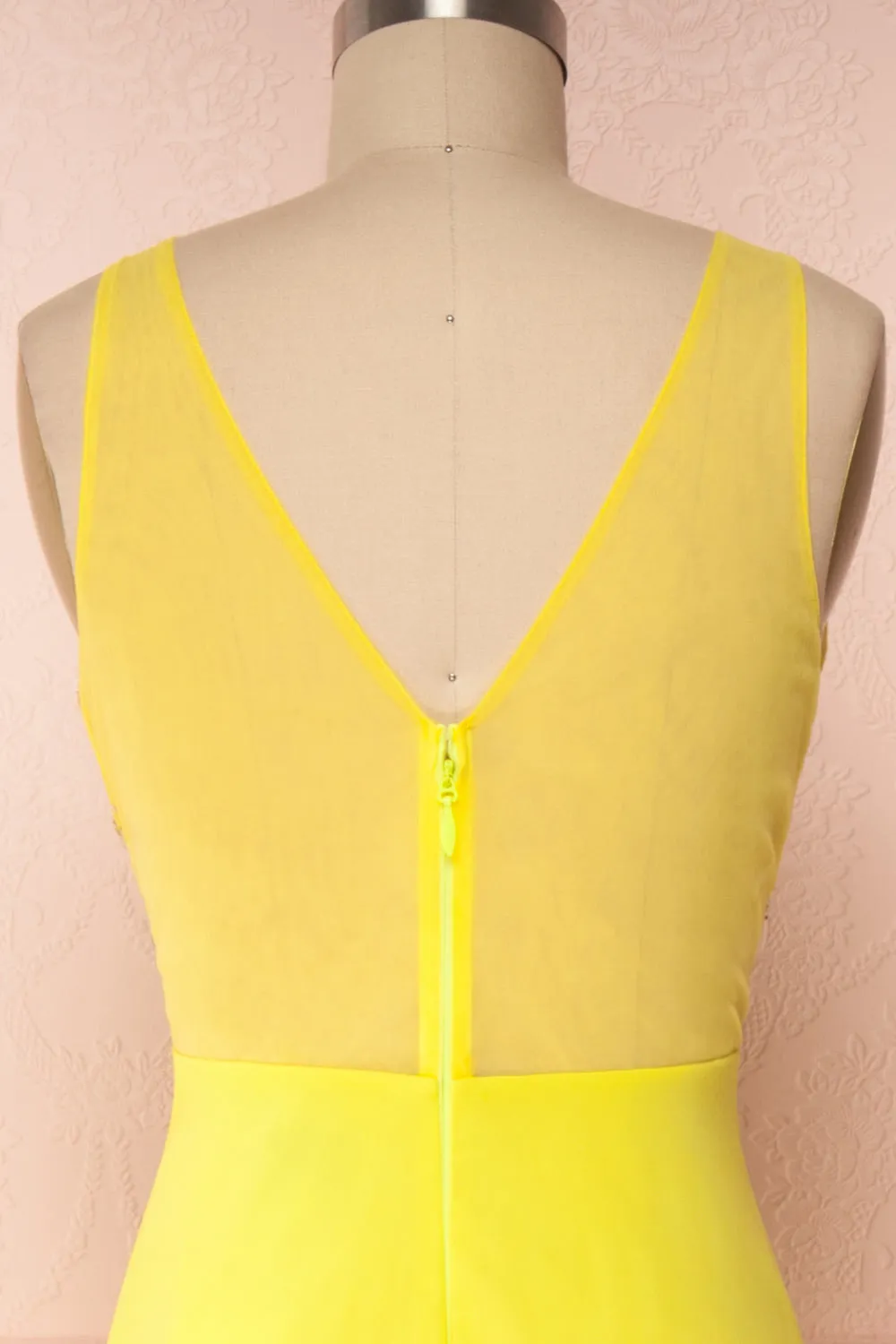 Esther Yellow | Maxi Prom Dress with Slit