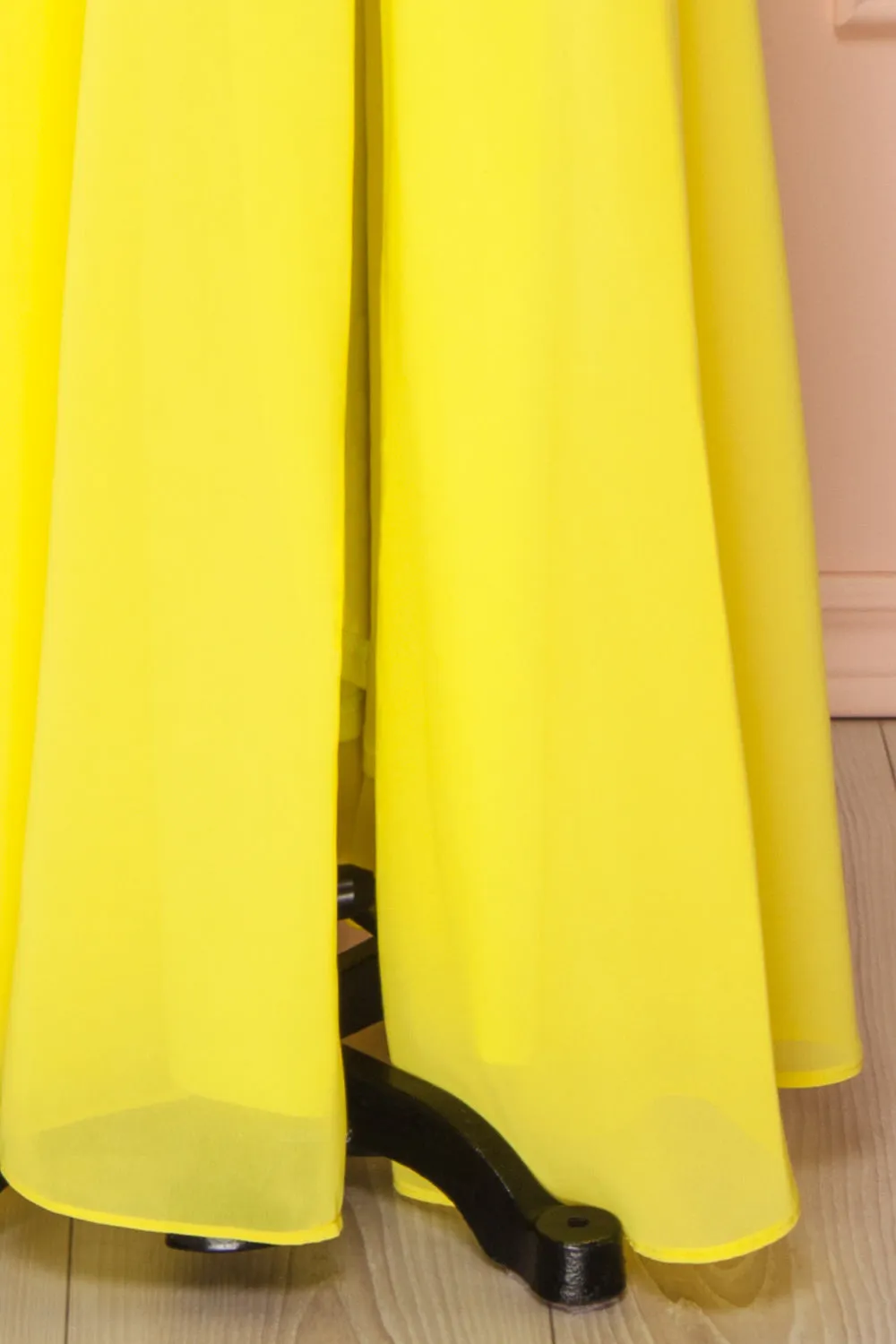 Esther Yellow | Maxi Prom Dress with Slit
