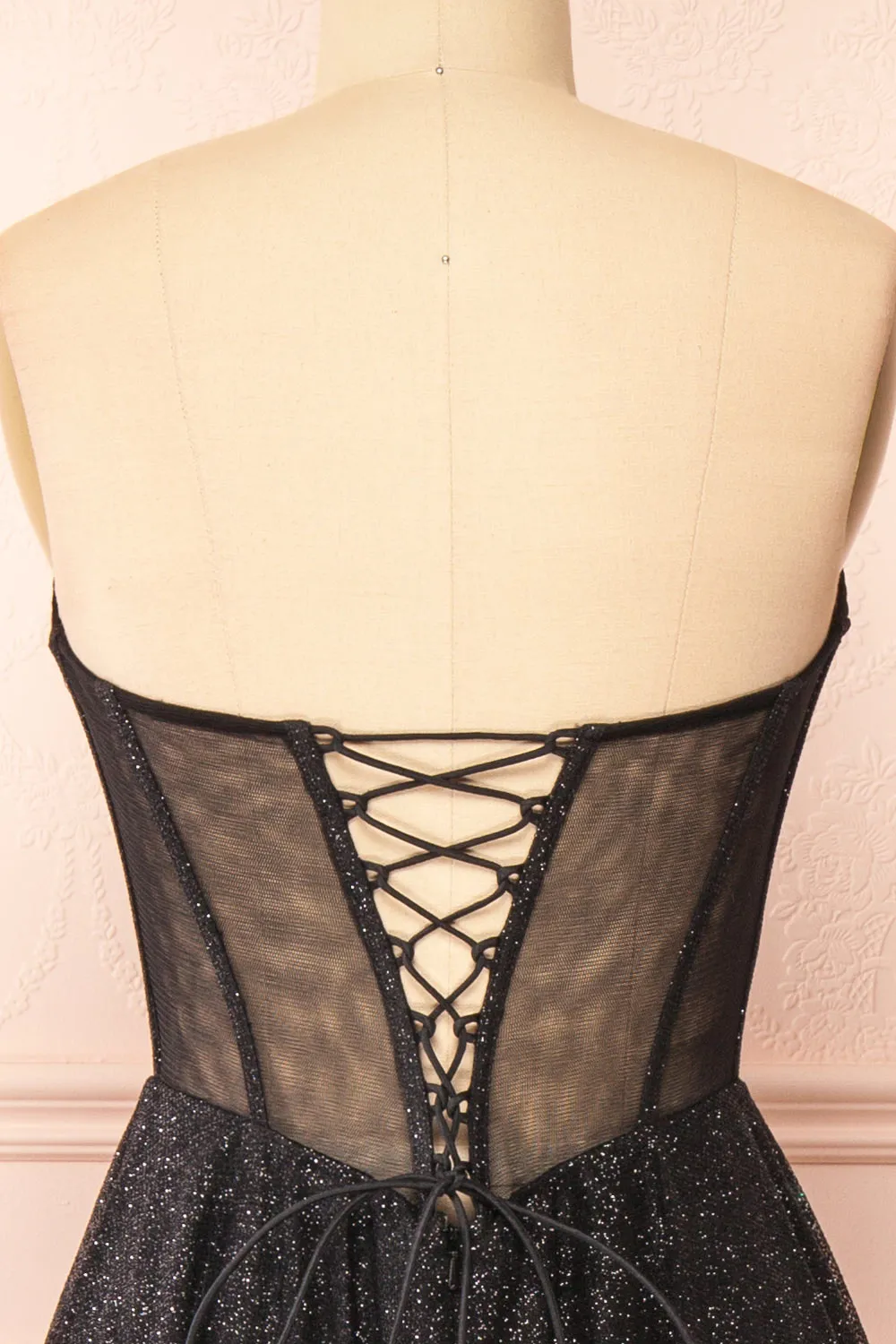 Euphea Black | Glitter Strapless Corset Dress