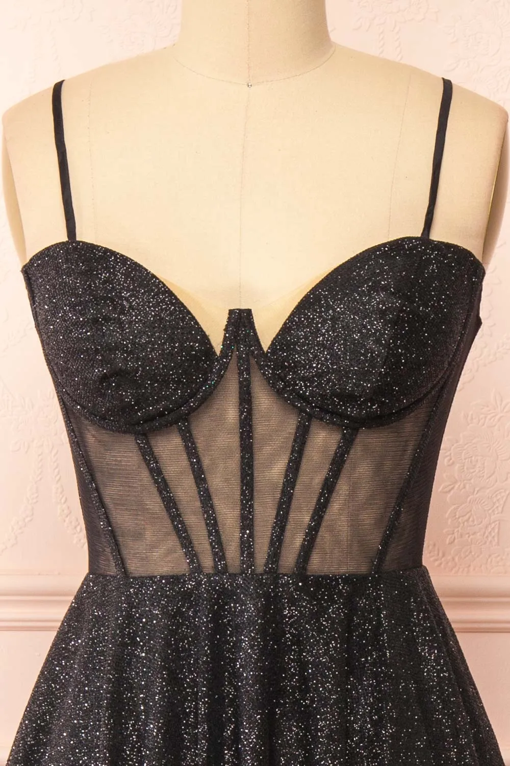 Euphea Black | Glitter Strapless Corset Dress