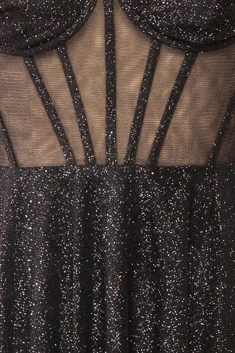 Euphea Black | Glitter Strapless Corset Dress