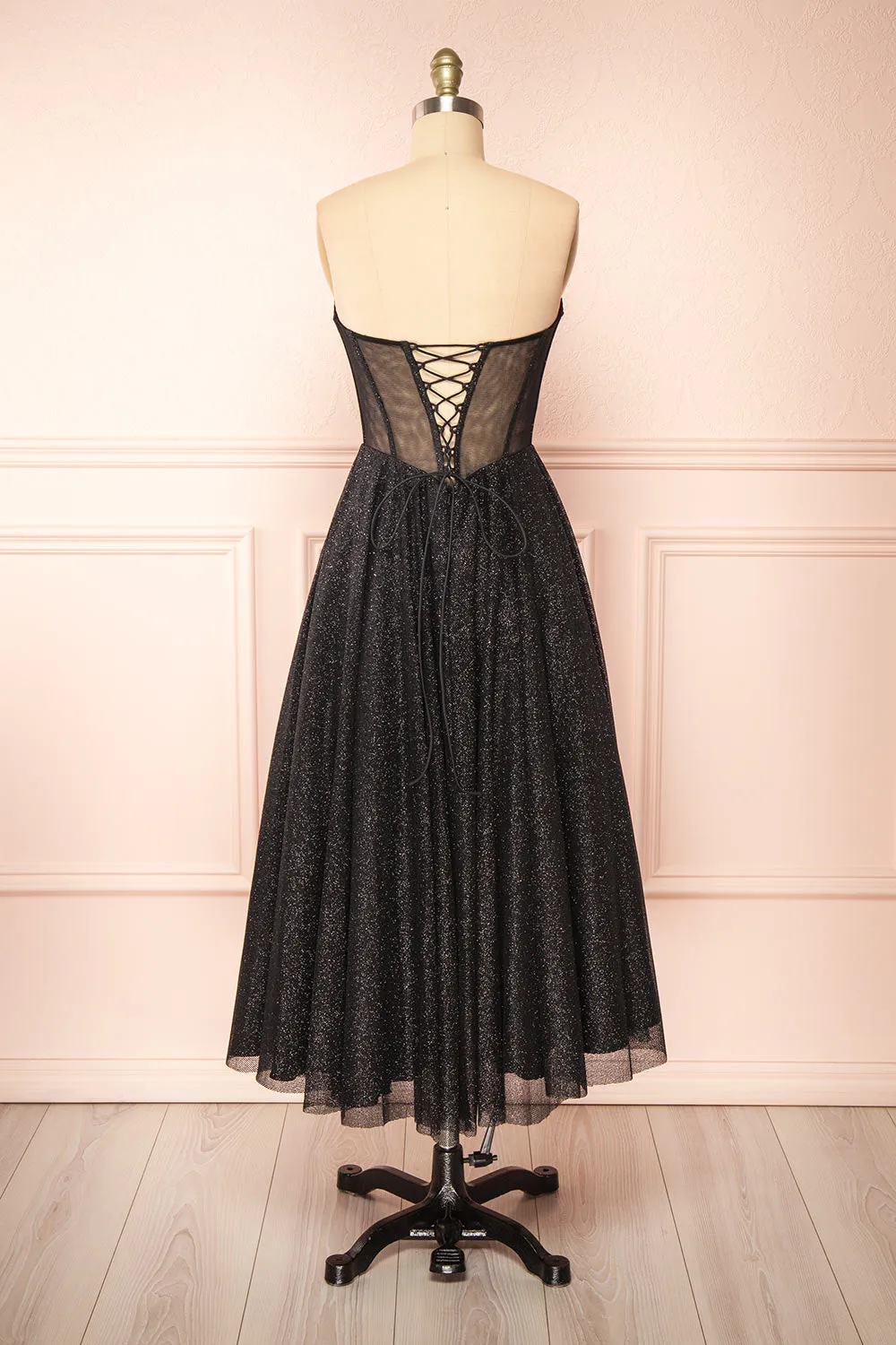 Euphea Black | Glitter Strapless Corset Dress