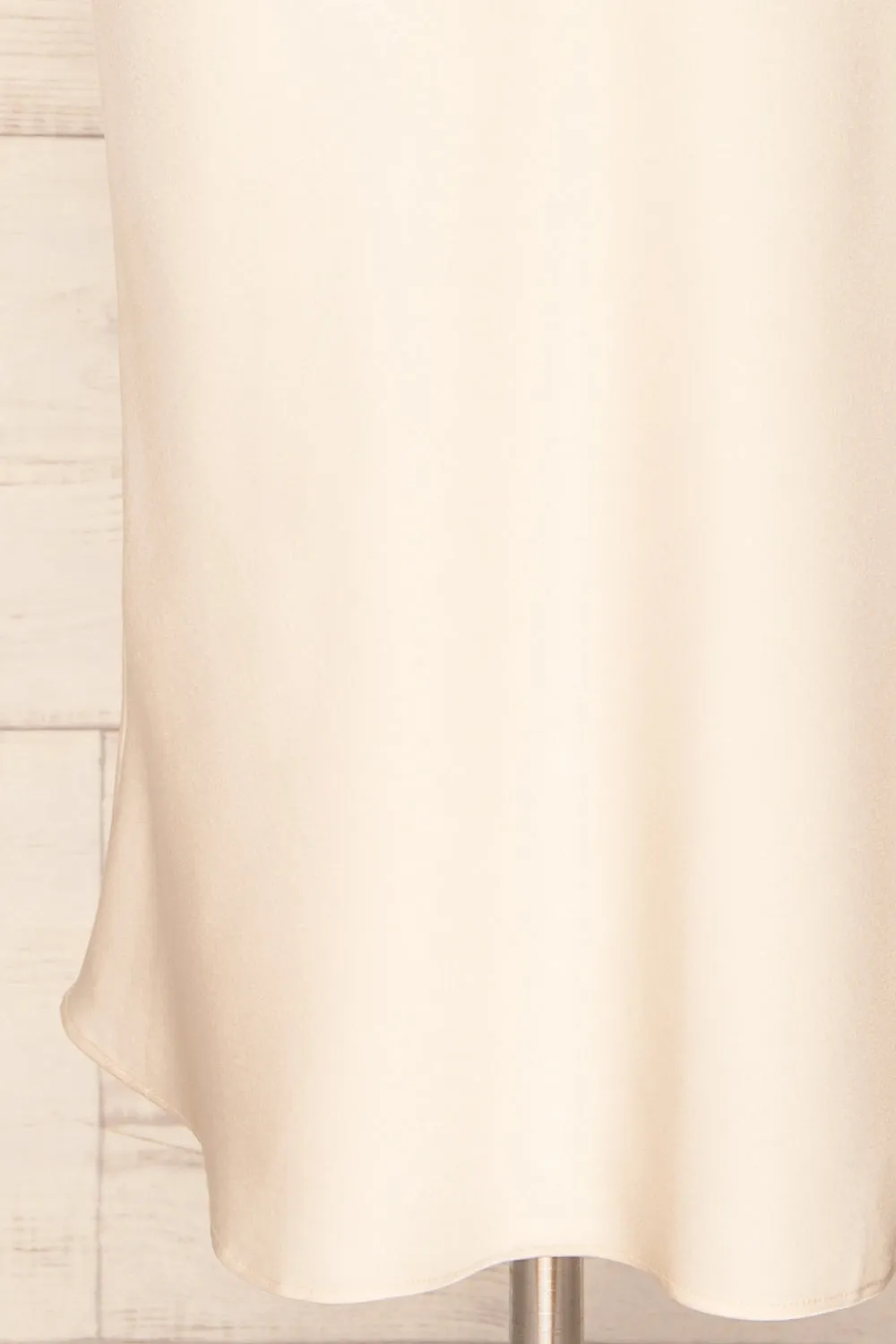 Fladnbury Beige | Satin Midi Halter Dress