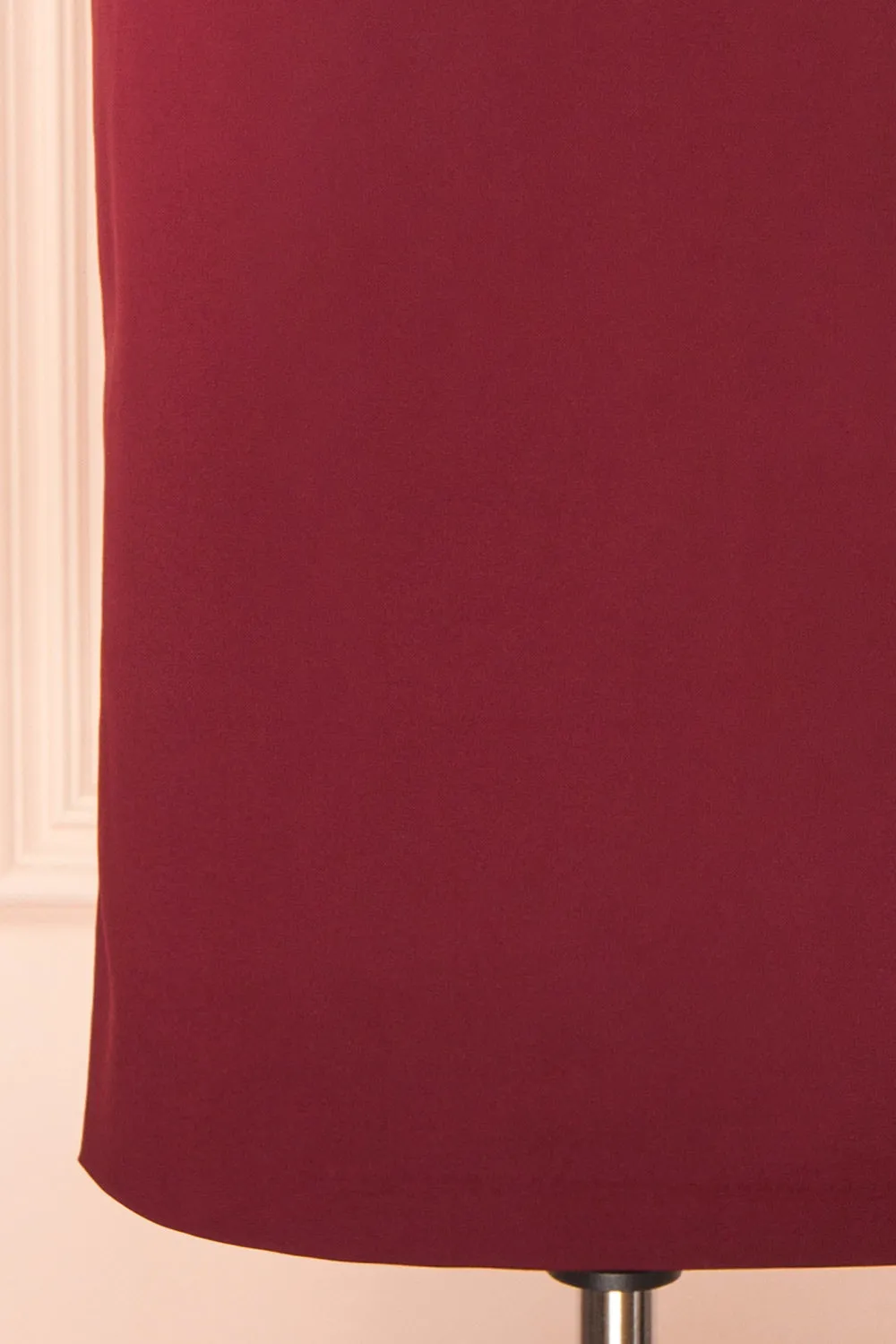 Gaile Burgundy | Shoulder Tie Midi Dress