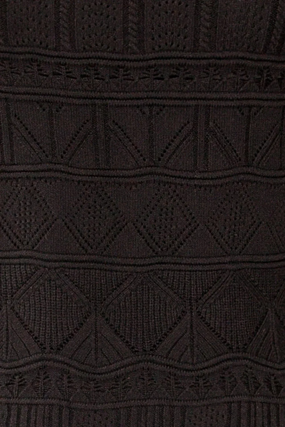 Hebi Black | Long Openwork Knit Dress