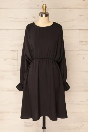 Hermanas Black | Short A-line Dress w/ Long Sleeves