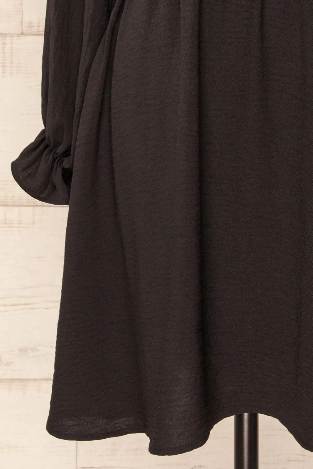 Hermanas Black | Short A-line Dress w/ Long Sleeves