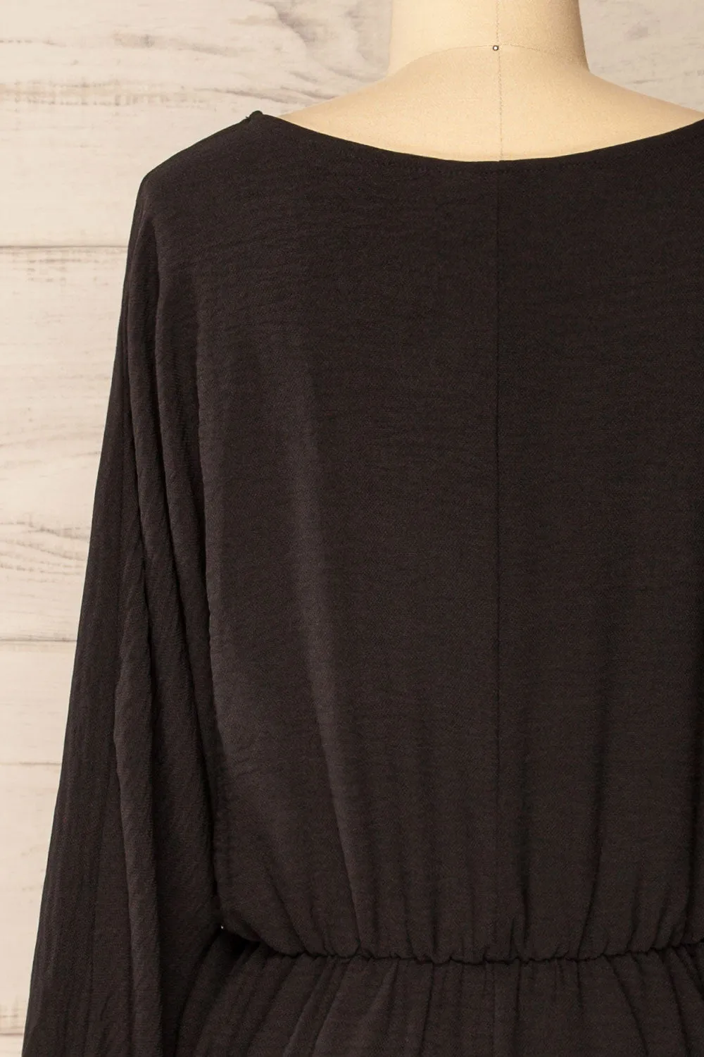 Hermanas Black | Short A-line Dress w/ Long Sleeves