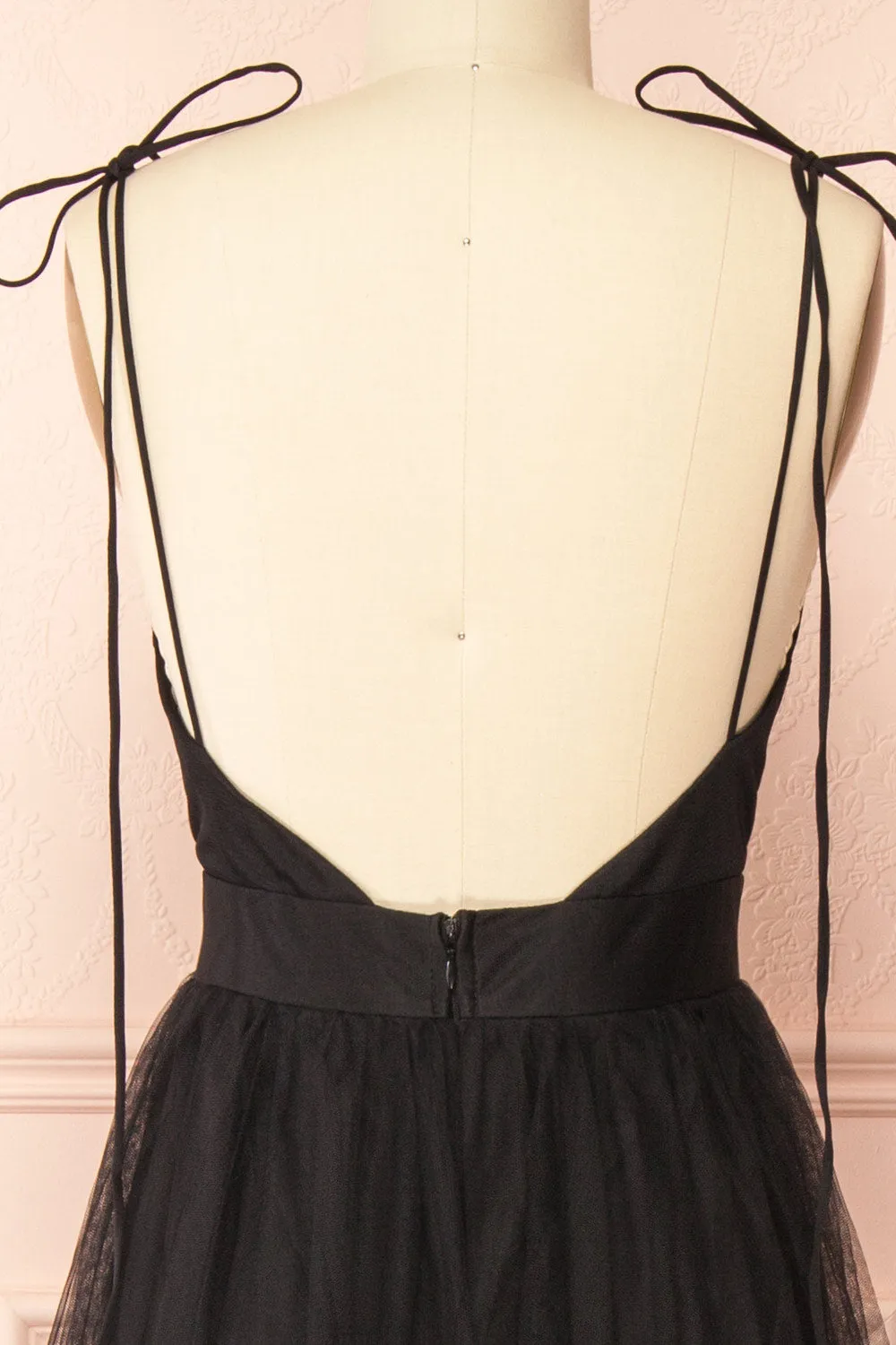 Hyedi Black | Tulle Gown with Plunging Neckline