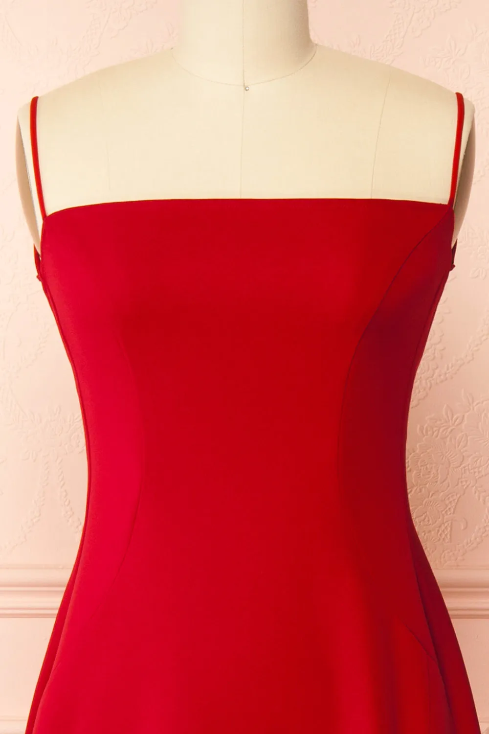 Izabella Red | A-line Maxi Dress w/ Open Back