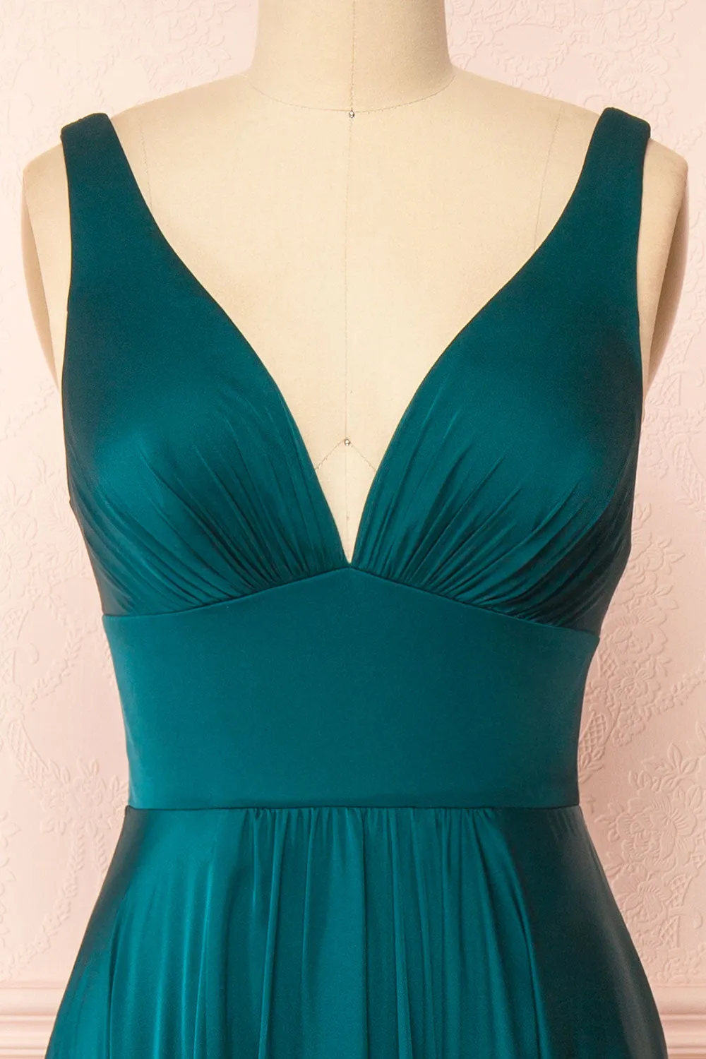 Johanie Emerald | Satin Maxi Dress