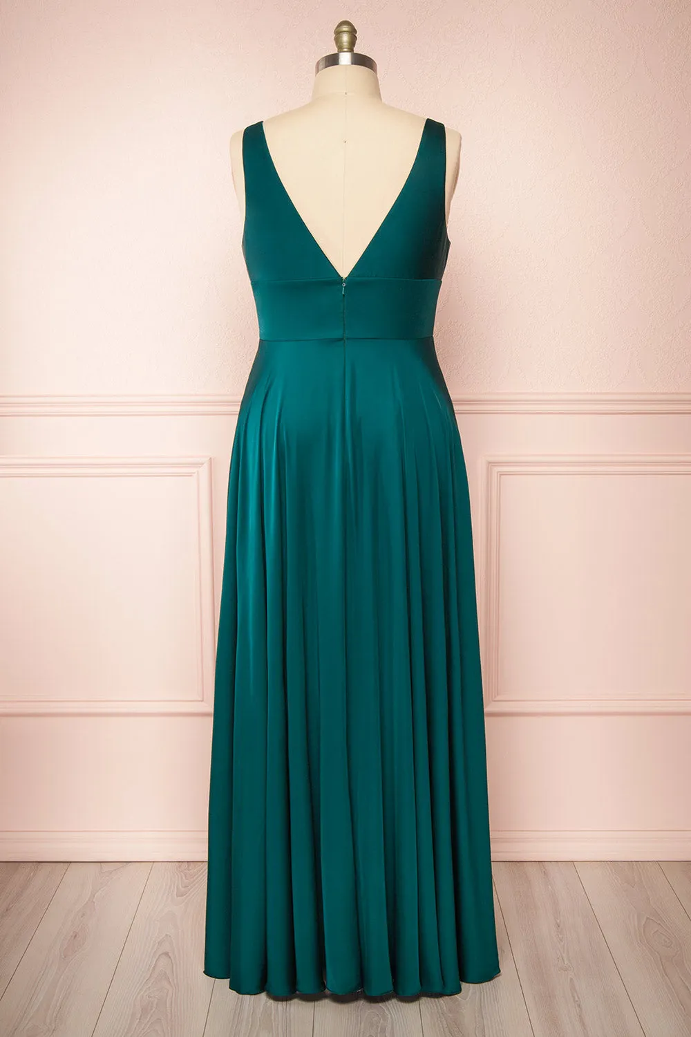 Johanie Emerald | Satin Maxi Dress