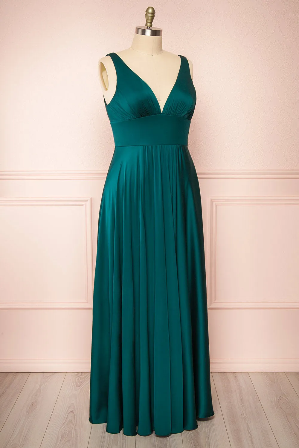 Johanie Emerald | Satin Maxi Dress