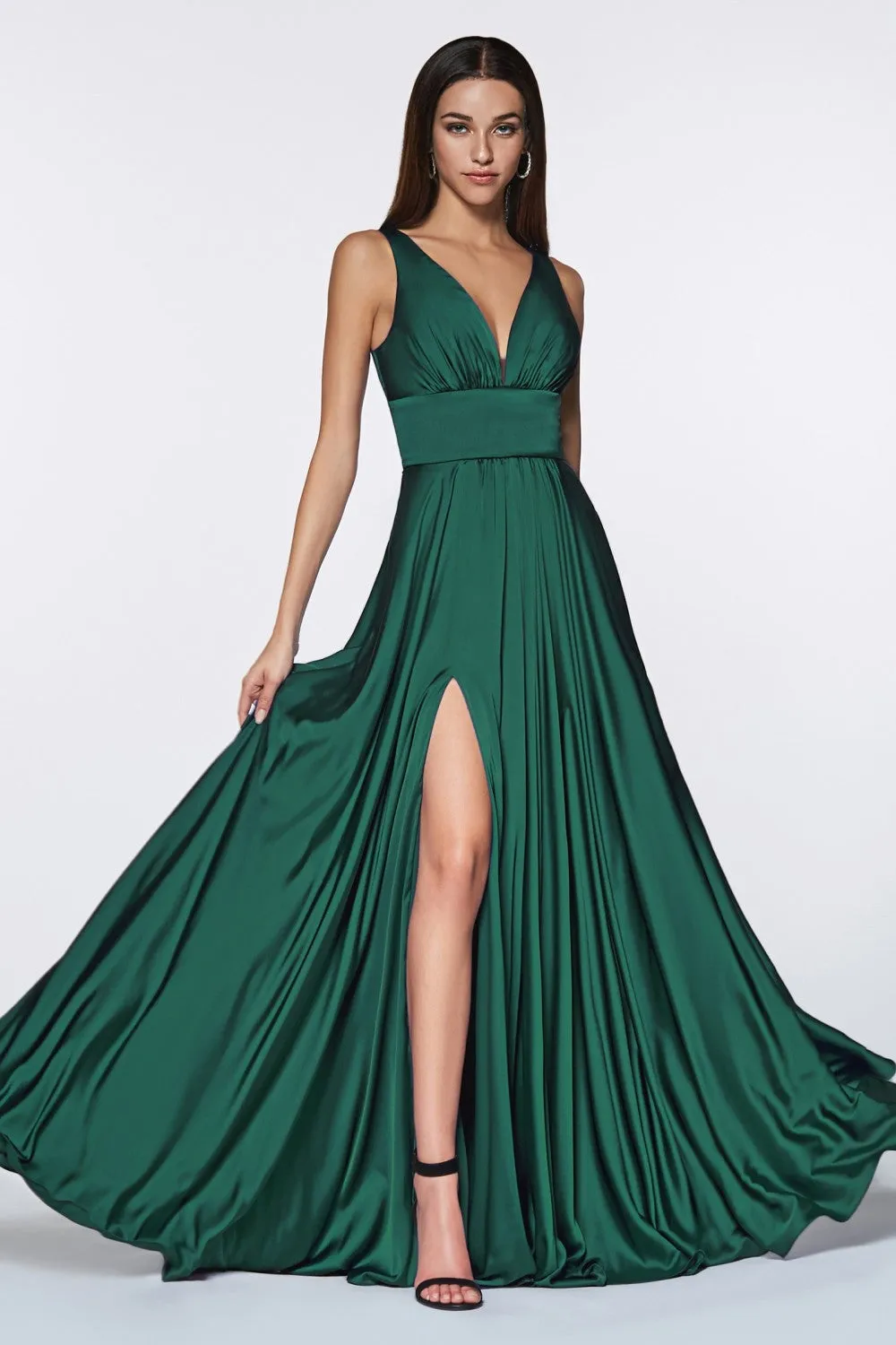 Johanie Emerald | Satin Maxi Dress