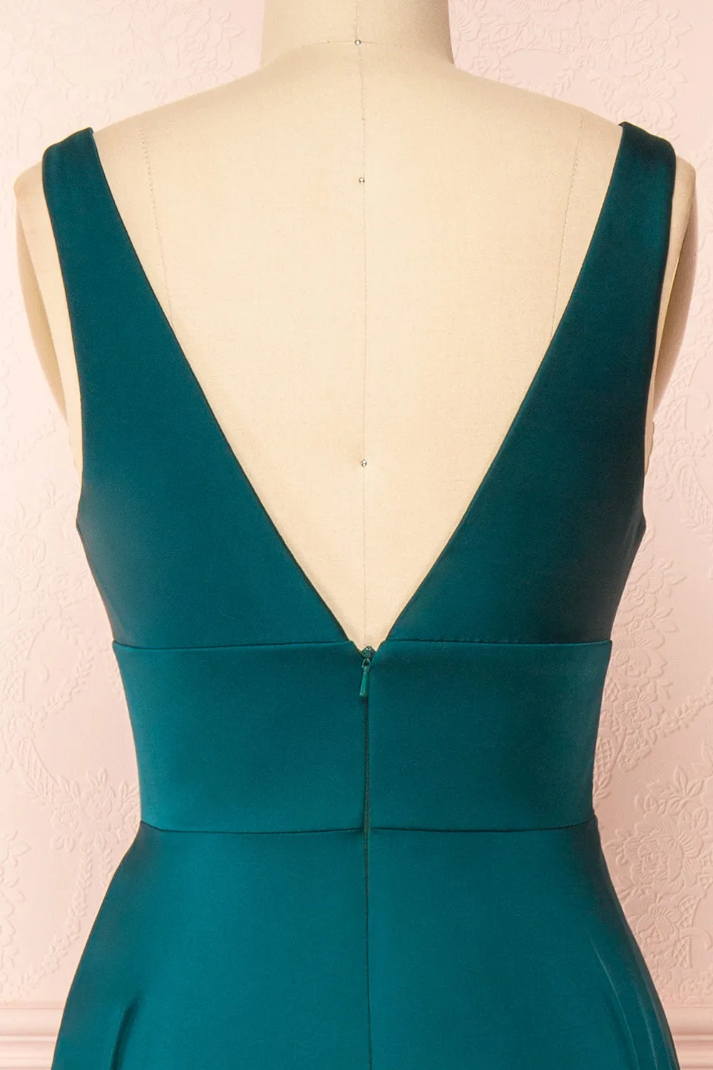 Johanie Emerald | Satin Maxi Dress