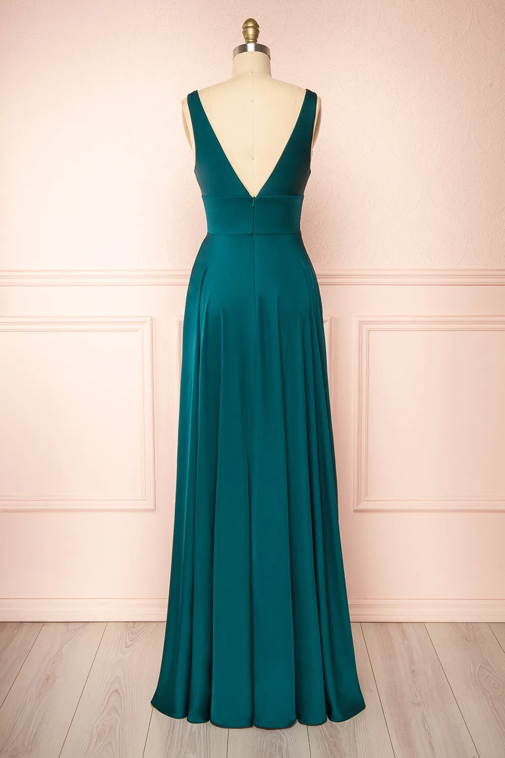 Johanie Emerald | Satin Maxi Dress