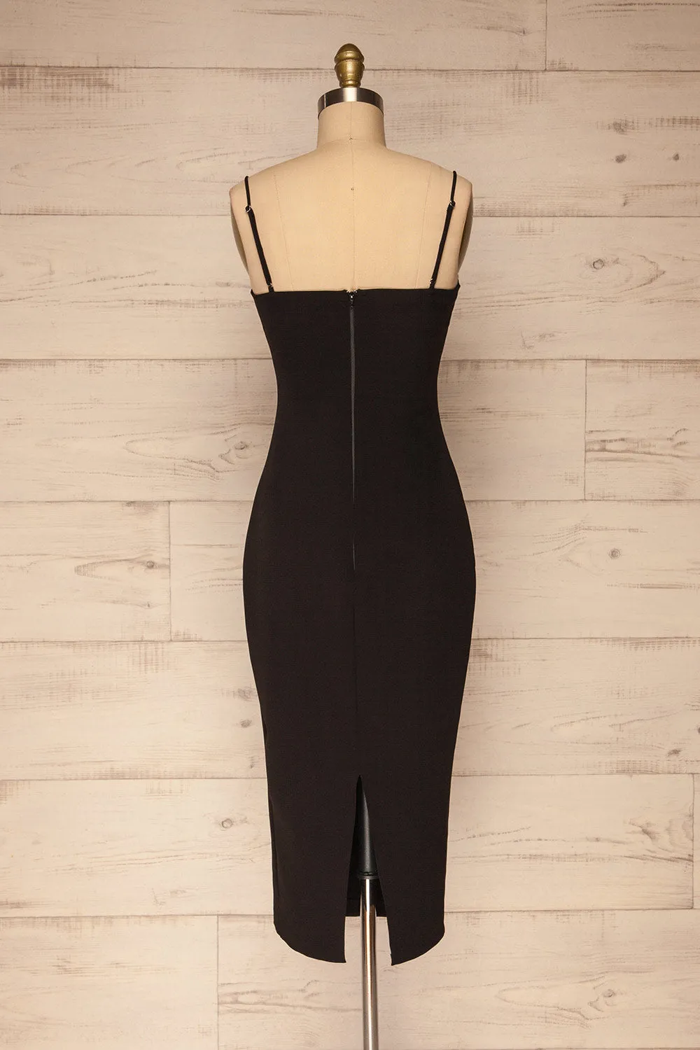 Kavala Black | Fitted Midi Dress