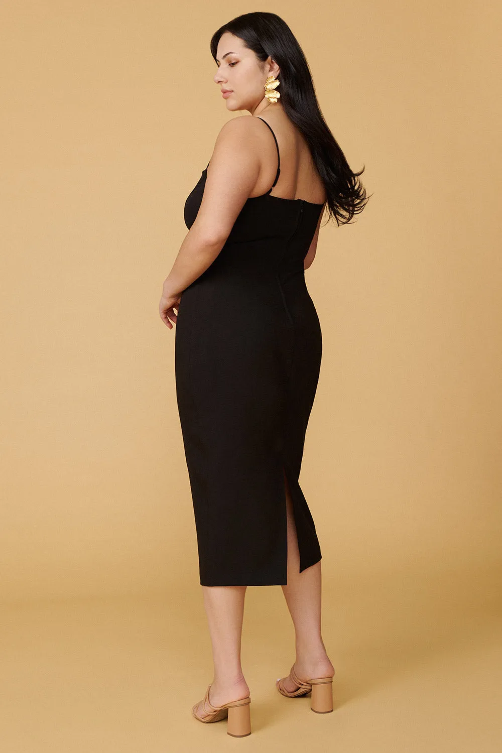 Kavala Black | Fitted Midi Dress