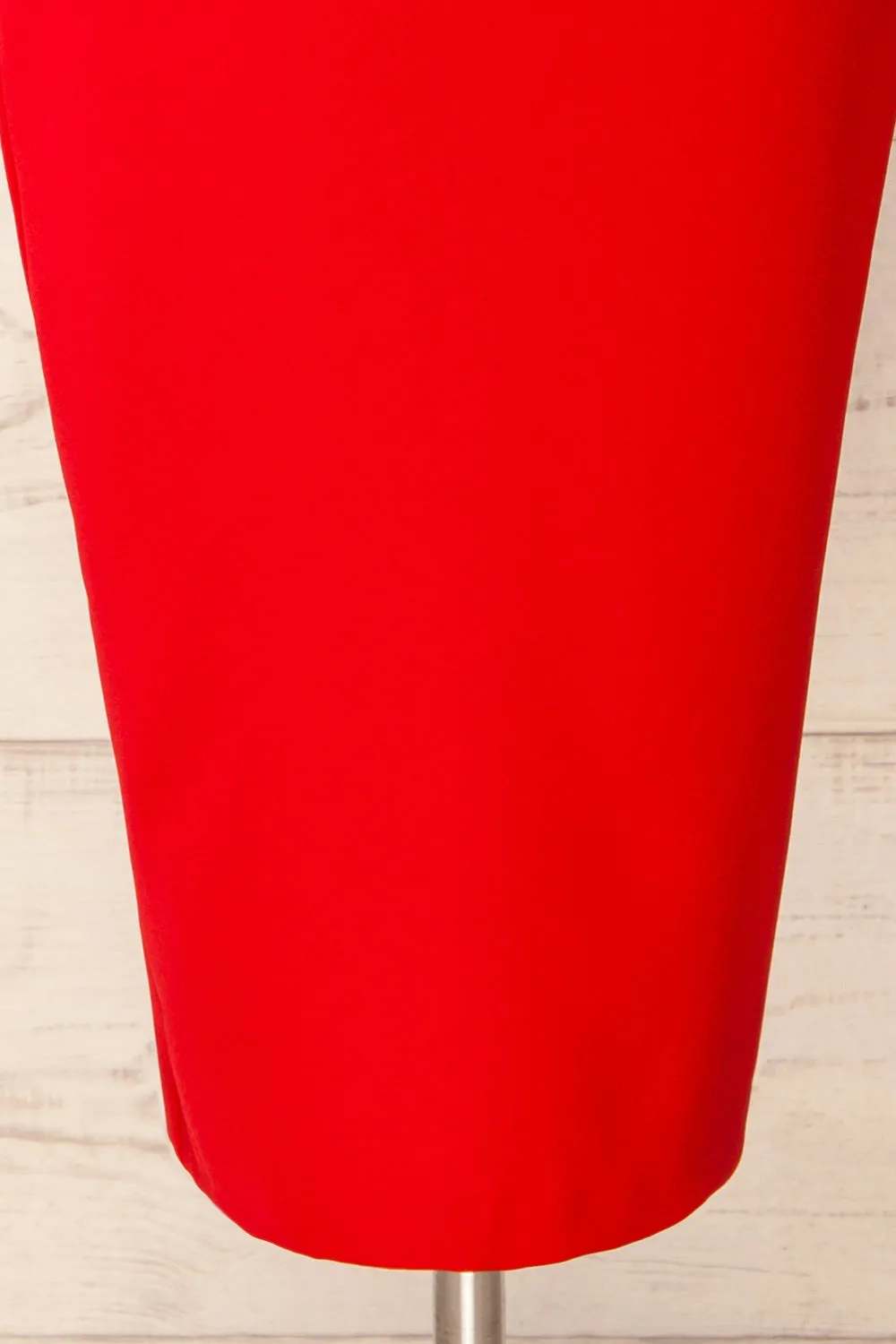 Komia Red | Fitted Midi Dress w/ Cut-Outs
