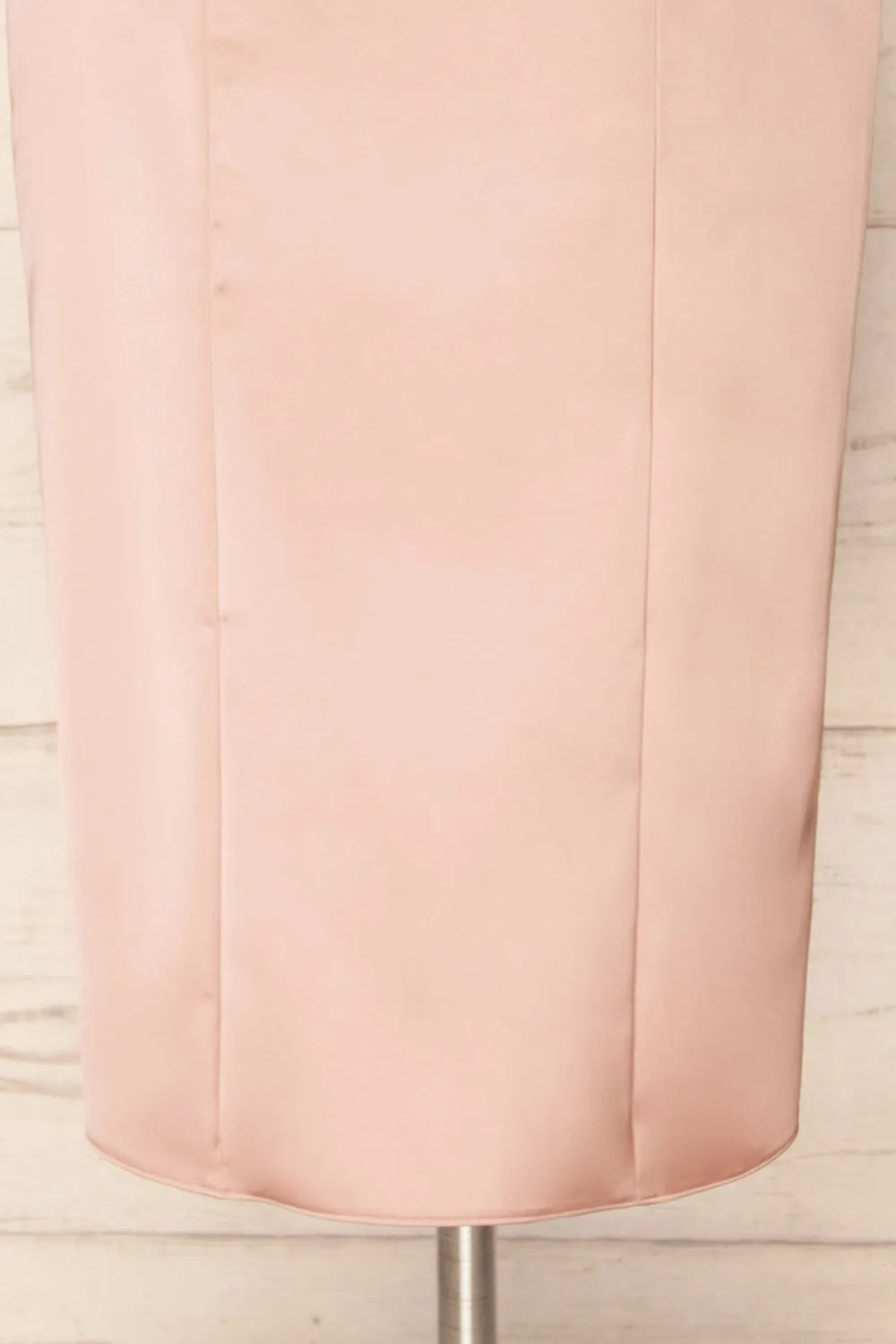 Korina Pink | Fitted Satin Midi Dress