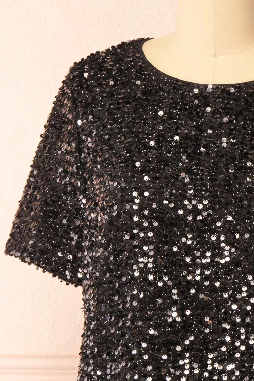 Kyomi Black |Short Sequin Dress