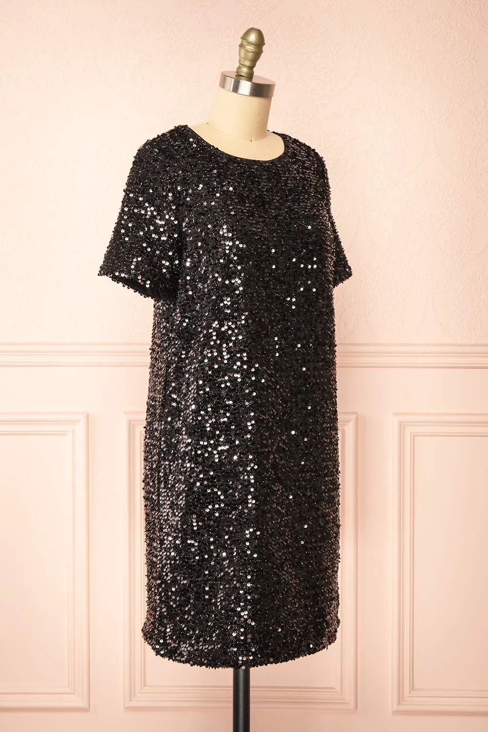 Kyomi Black |Short Sequin Dress