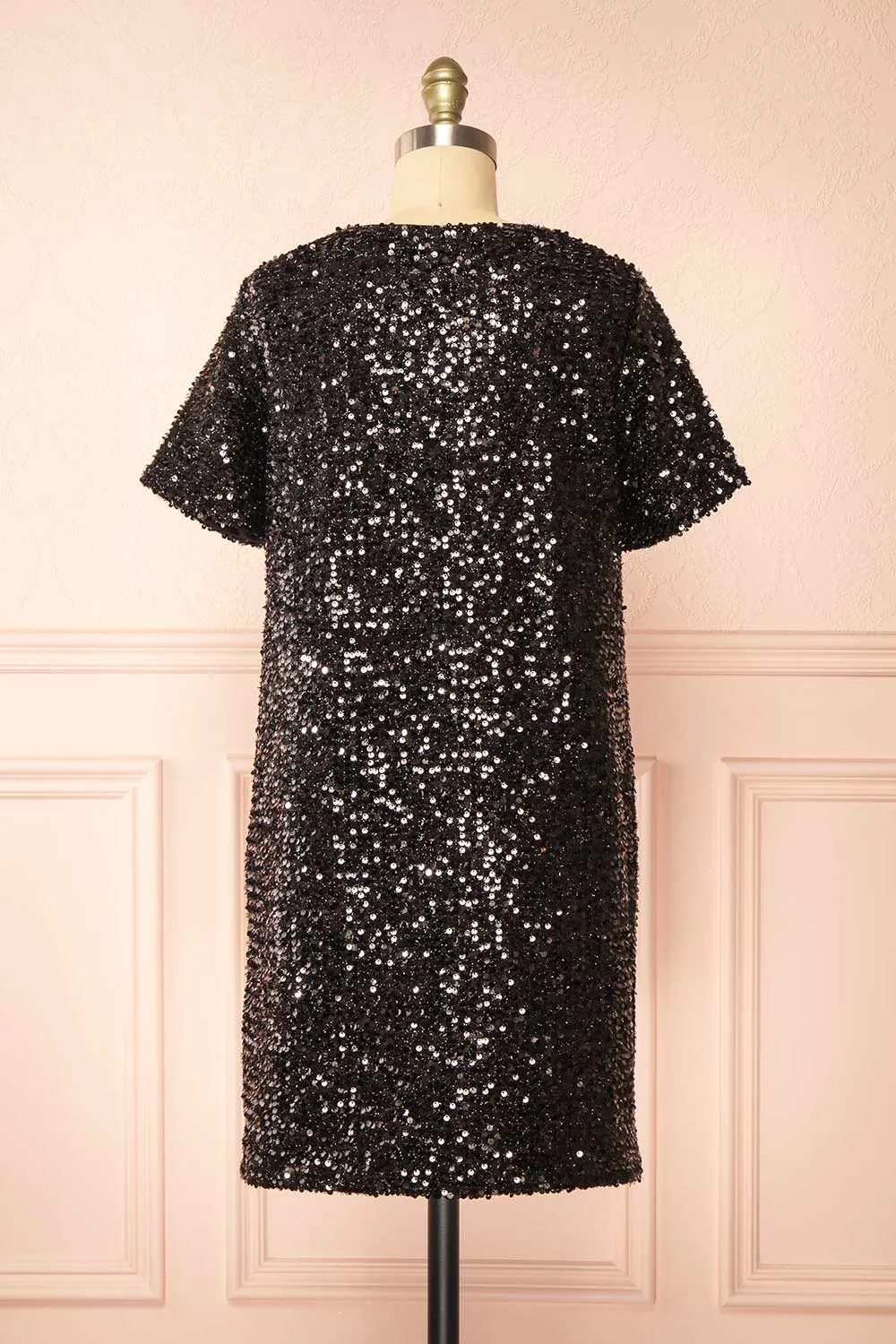 Kyomi Black |Short Sequin Dress