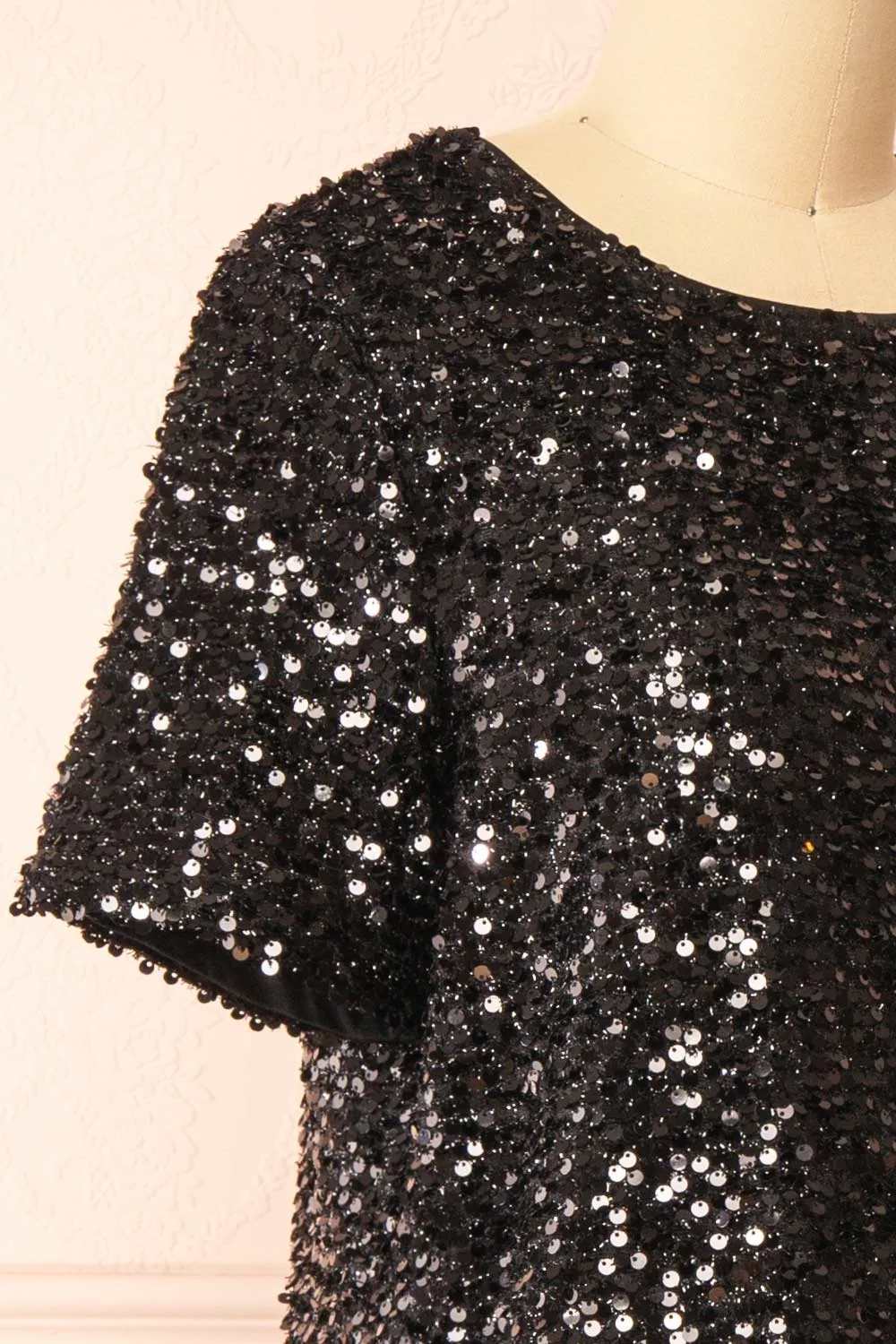 Kyomi Black |Short Sequin Dress