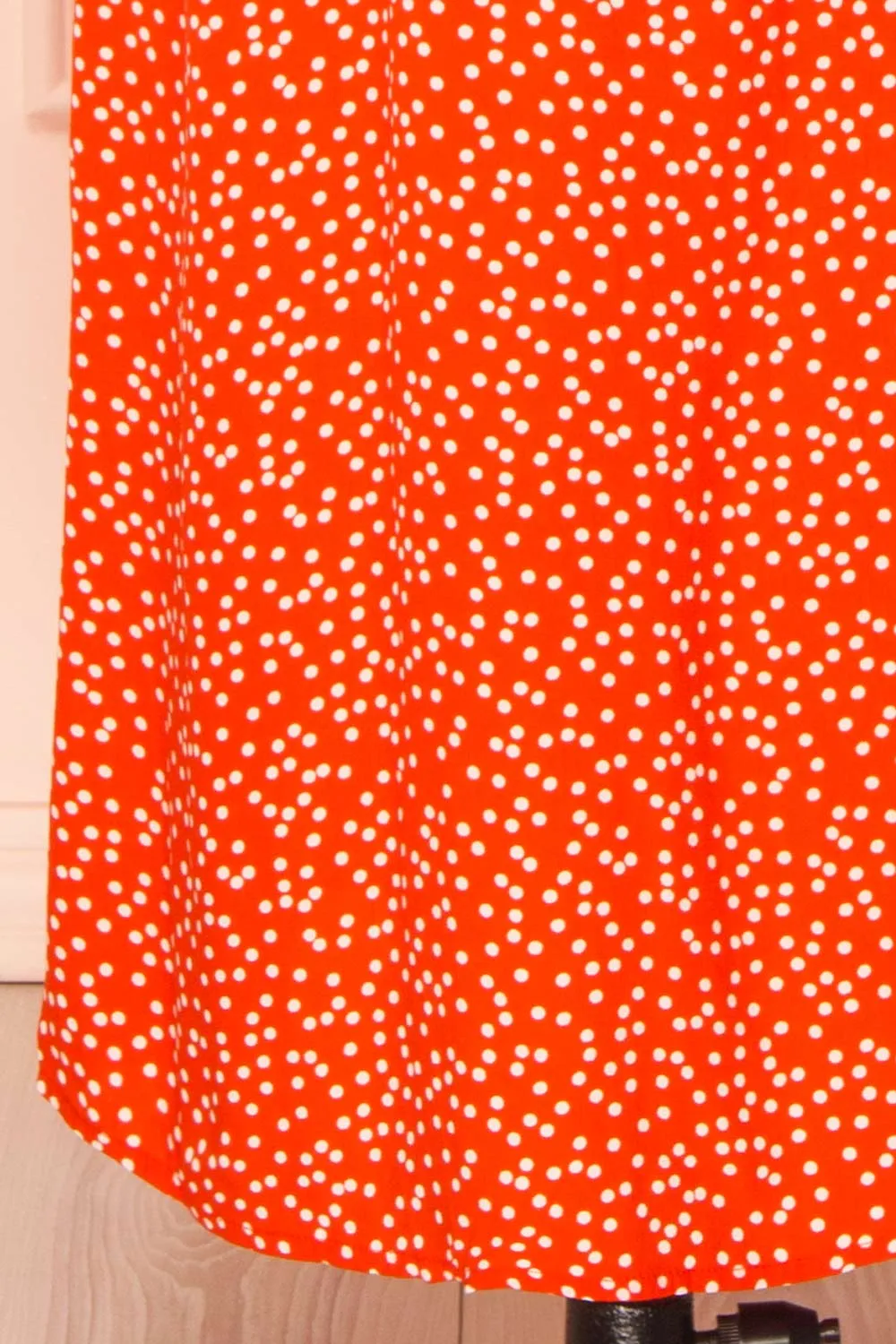 Laureanne | Red Polka Dot Belted Midi Dress