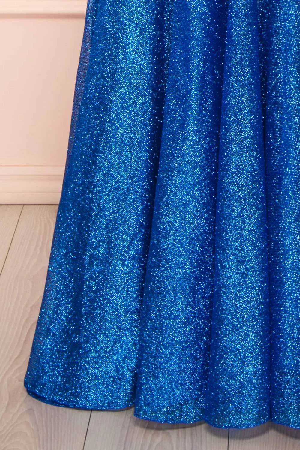 Lexy Blue | Sparkly Cowl Neck Maxi Dress